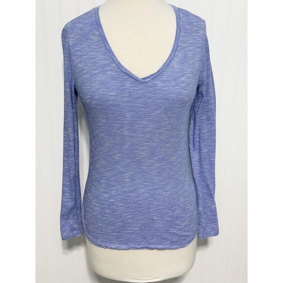 Old Navy Women's Pinstripe V Neck Long‎ Sleeve Pullover Top Blue Size Small - Picture 8 of 8